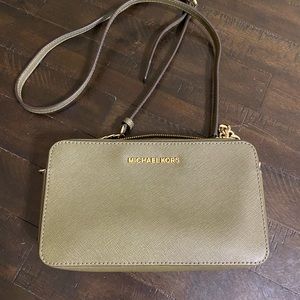 Small Olive Saffiano Crossbody